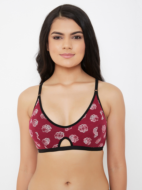 Clovia Maroon Non Wired Non Padded Everyday Bra Price in India