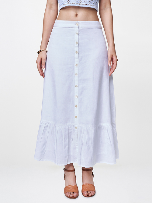 AND White Maxi Skirt Price in India