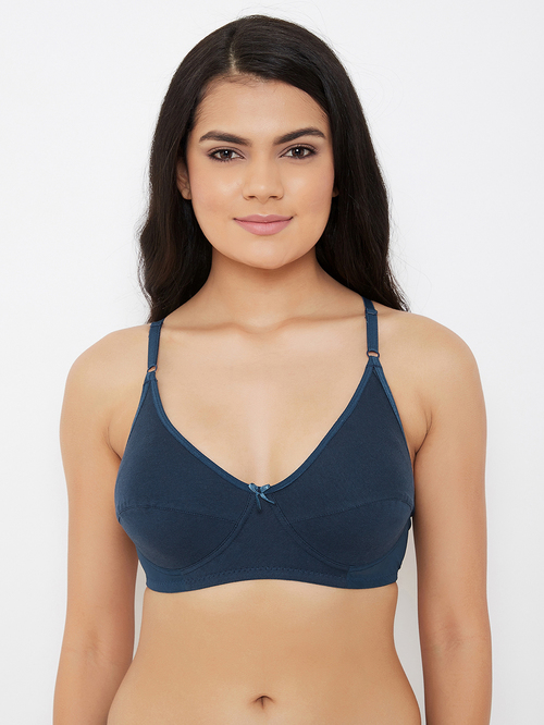 Clovia Navy Non Wired Non Padded Everyday Bra Price in India