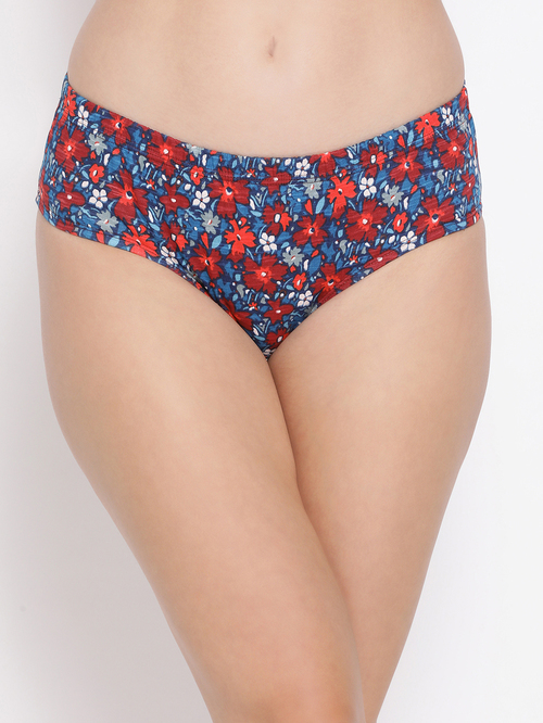 Clovia Blue Printed Hipster Panty Price in India