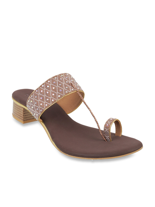 Mochi Brown Toe Ring Sandals Price in India