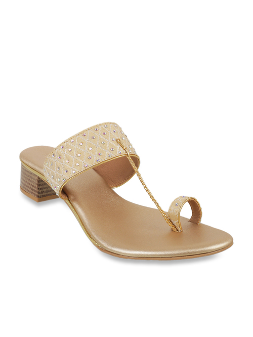 Mochi Golden Toe Ring Sandals Price in India