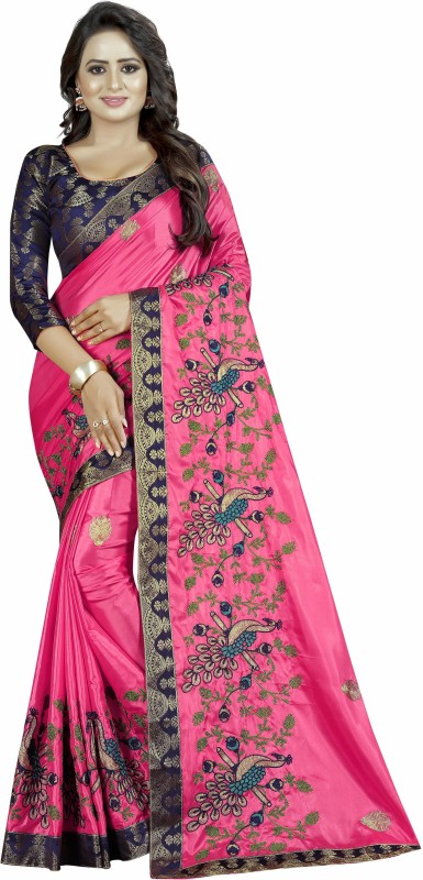 Embroidered Fashion Art Silk Saree Price in India