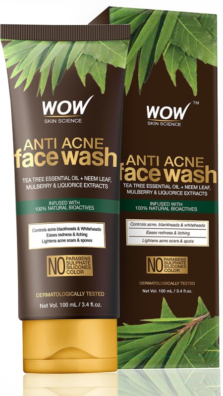 WOW Skin Science Anti Acne Face Wash - OIL Free - No Parabens, Sulphate, Silicones & Color Face Wash Price in India