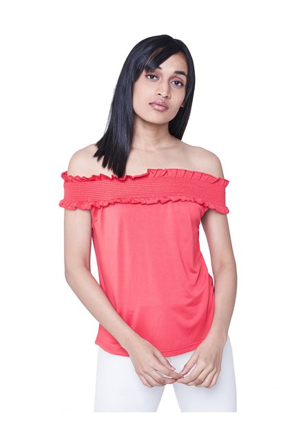 AND Red Off Shoulder Top Price in India