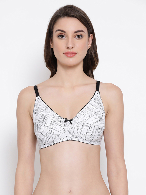 Clovia Black & White Non Wired Non Padded Everyday Bra Price in India