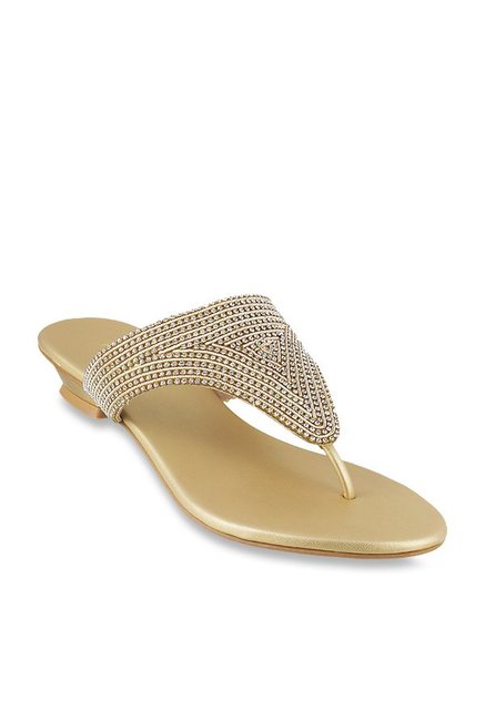 Metro Golden Thong Sandals Price in India