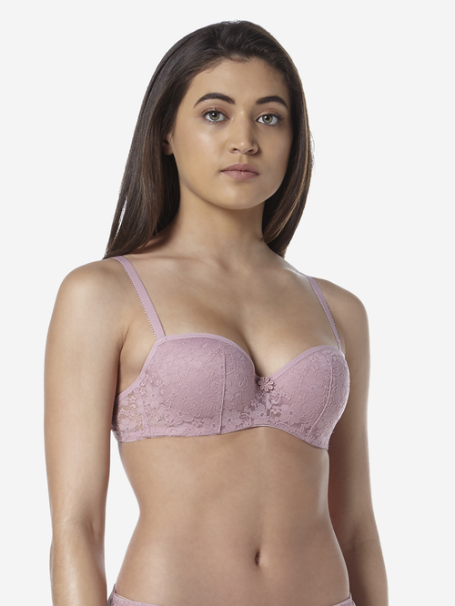 Wunderlove by Westside Light Pink Jasmine Balconette Bra Price in India