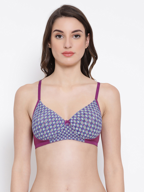 Clovia Purple Non Wired Padded T-Shirt Bra Price in India