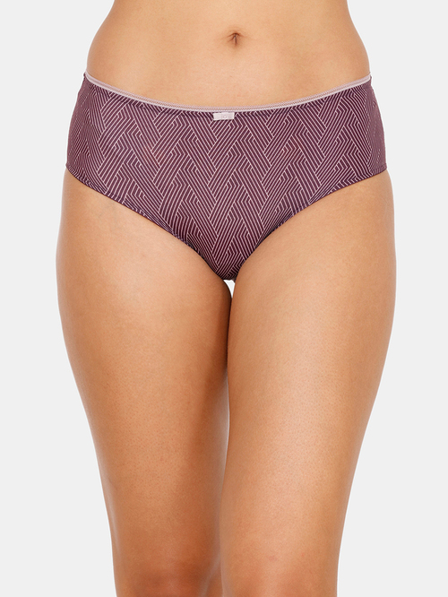 Zivame Blackberry Wine Printed Hipster Panty Price in India