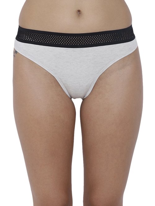 BASIICS by La Intimo Off White Melange Thong Panty Price in India