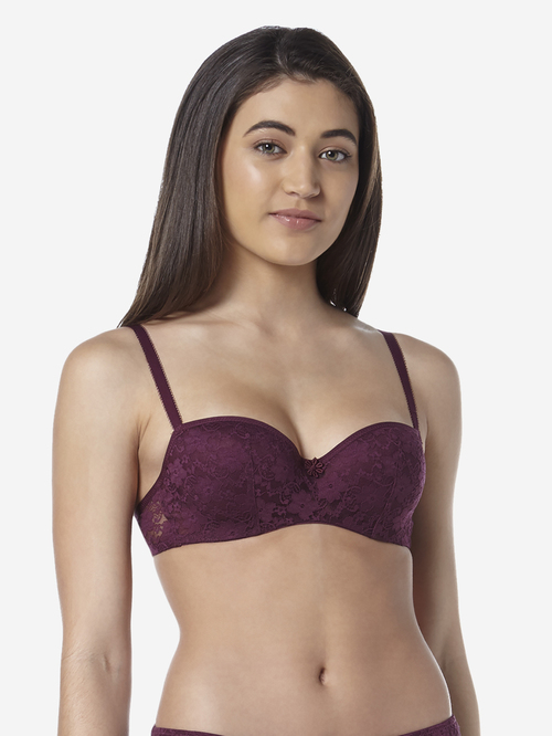 Wunderlove by Westside Aubergine Lace Jasmine Balconette Bra Price in  India, Full Specifications & Offers