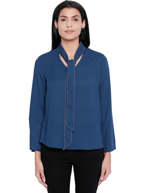 Annabelle by Pantaloons Ocean Blue Comfort Fit Top Price in India