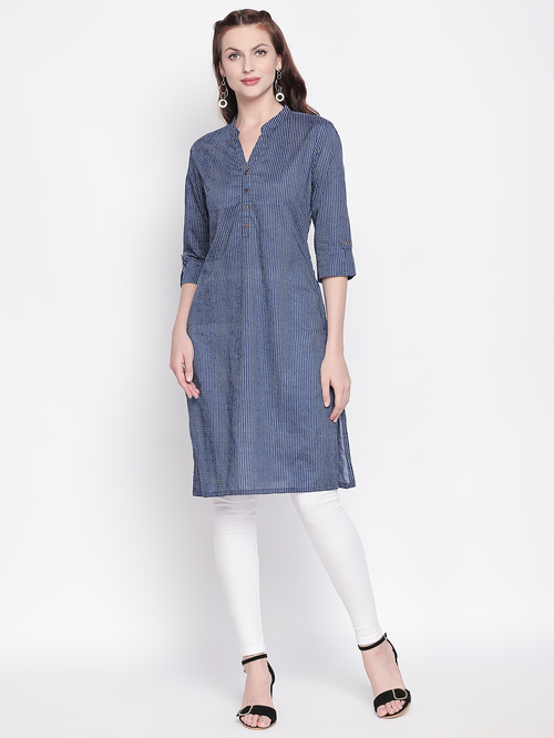 Rangmanch by Pantaloons Indigo Striped Kurta Price in India