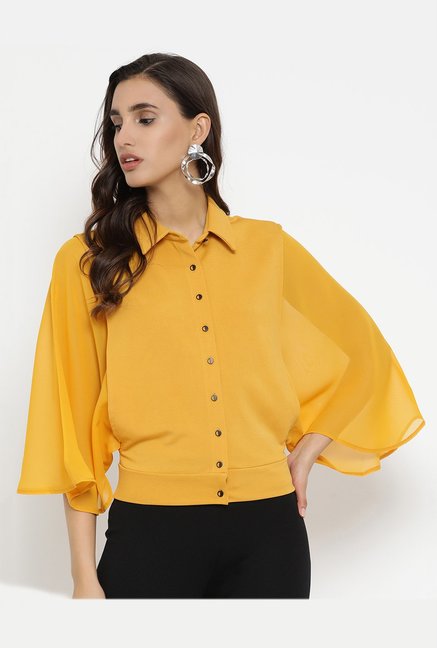 Kazo Mustard Regular Fit Shirt Price in India