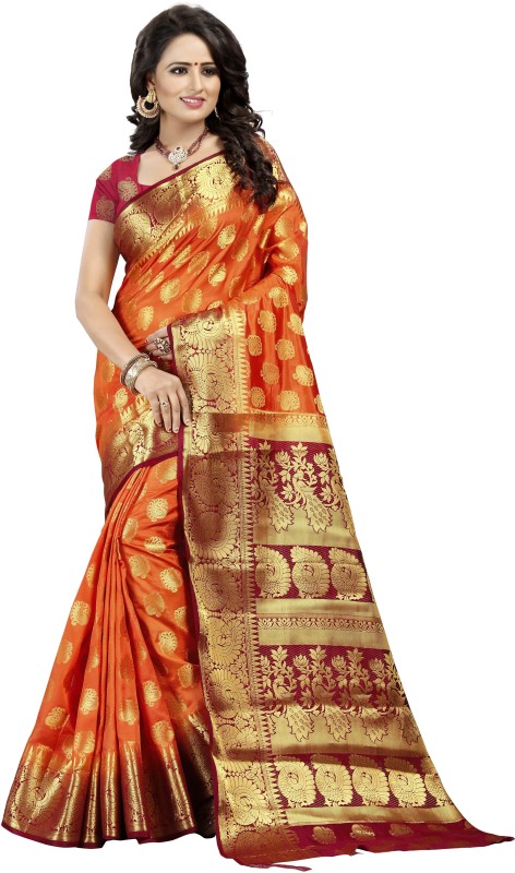 Self Design Banarasi Cotton Silk Saree Price in India