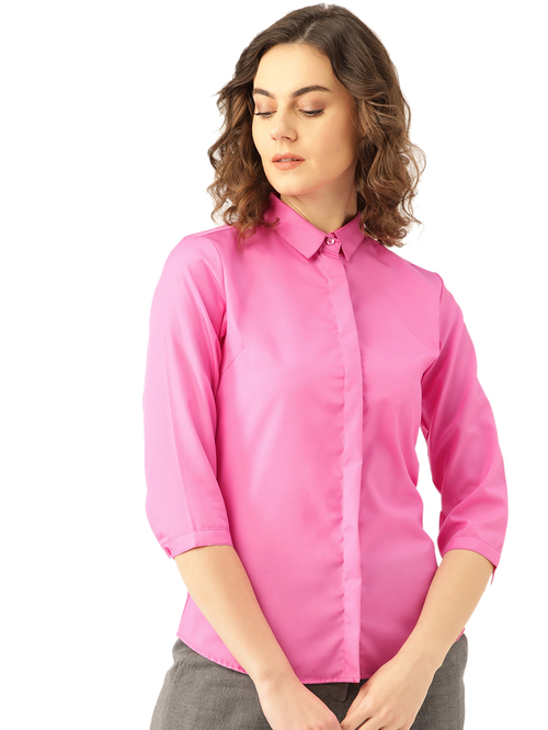 Hancock Fuchsia Cotton Shirt Price in India