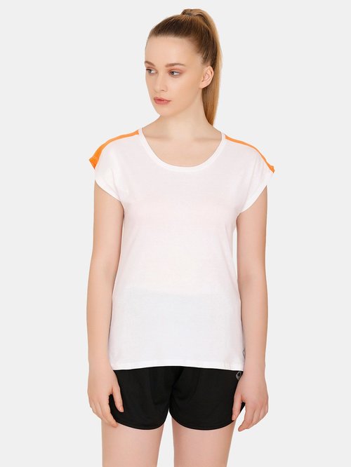 Zelocity by Zivame White Regular Fit T-Shirt Price in India