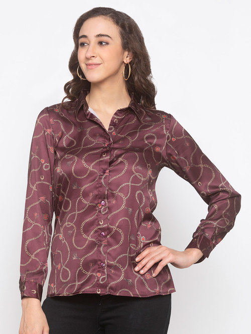 Globus Brown Printed Shirt Price in India