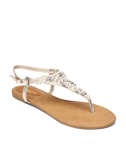 Carlton London Golden Back Strap Sandals Price in India