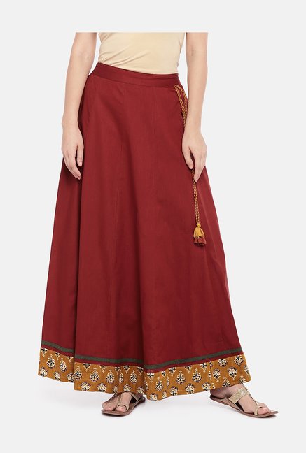 Globus Rust Cotton Skirt Price in India
