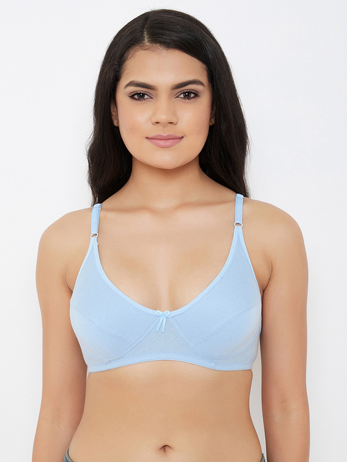 Clovia Light Blue Non Wired Non Padded Everyday Bra Price in India