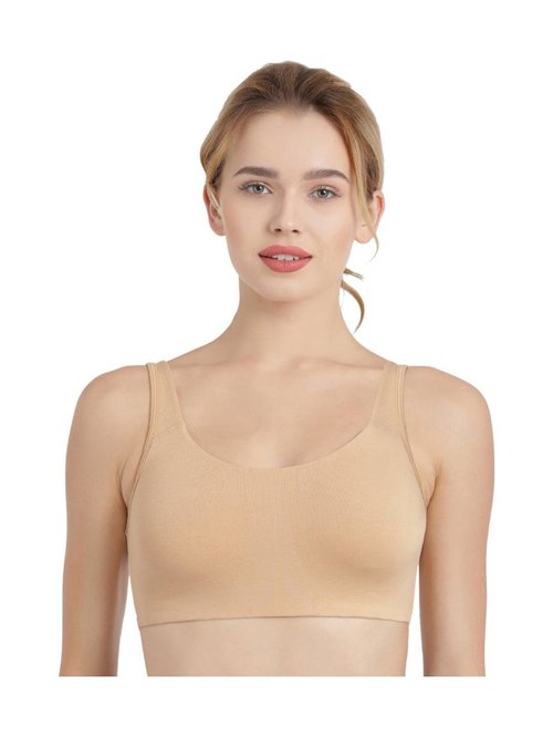 Enamor Beige Non Wired Non Padded Sports Bra Price in India