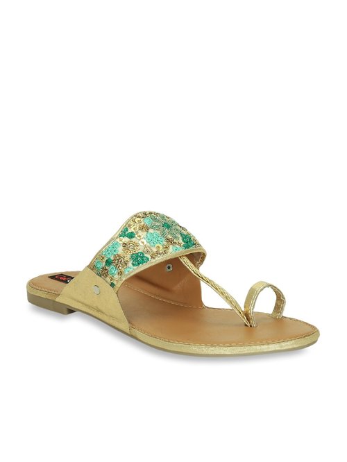 Get Glamr Golden Toe Ring Sandals Price in India