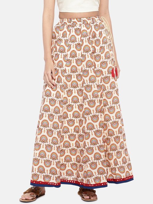 Globus Ecru Printed Skirt Price in India