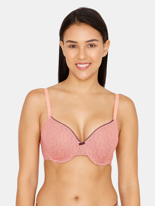 Zivame Lobster Bisque Under Wired Padded T-Shirt Bra Price in India