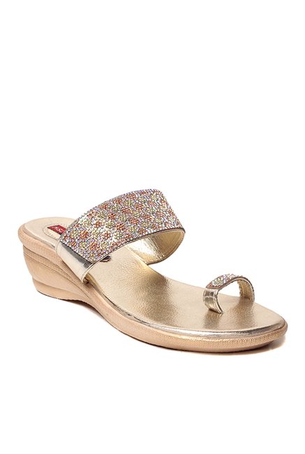 Lishabee by MSC Golden Toe Ring Wedges Price in India