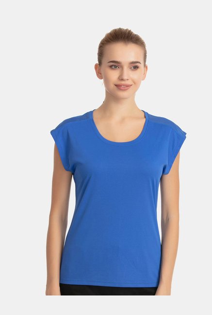 Zelocity by Zivame Blue Round Neck T-Shirt Price in India