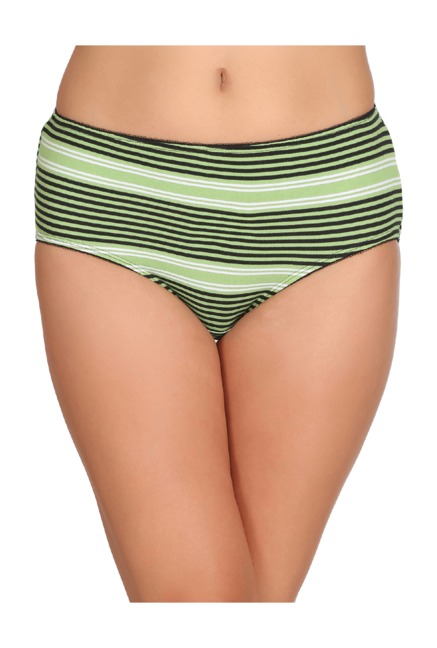 Clovia Green Striped Hipster Panty Price in India