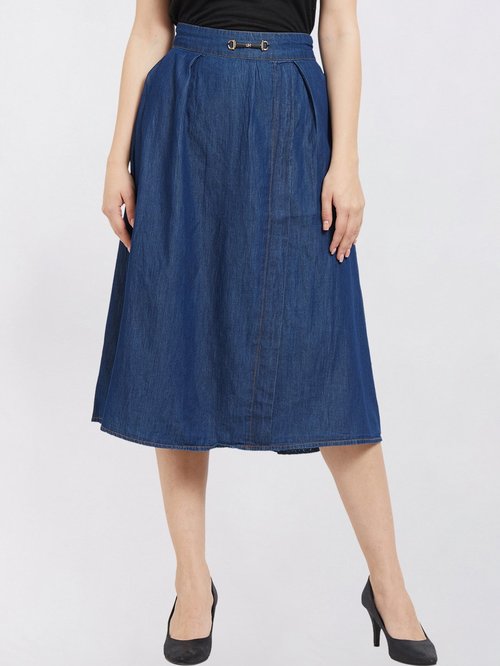 109 F Blue Below Knee A-Line Skirt Price in India