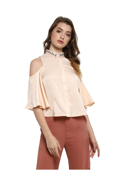 Kazo Beige Textured Shirt Price in India