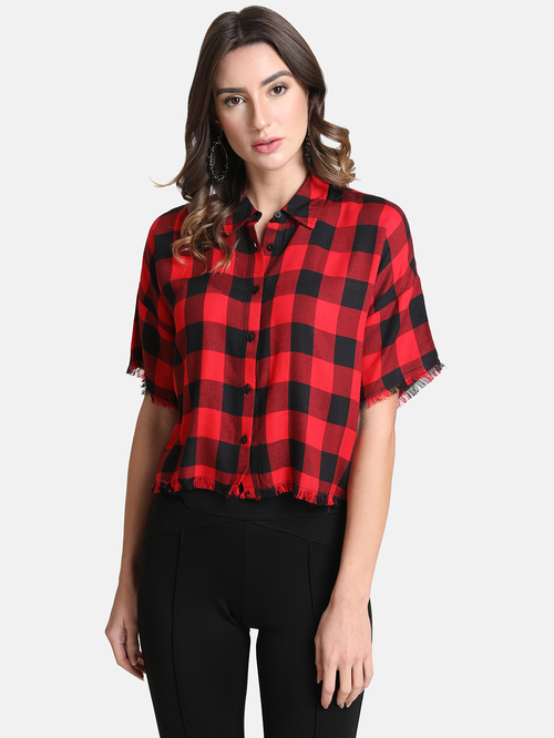 Kazo Red & Black Checks Shirt Price in India