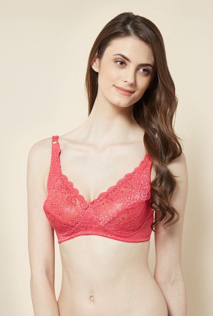 Little Lacy Coral Lace Non-Padded Bra Price in India