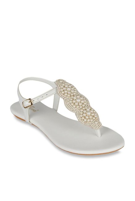 Flora White Ankle Strap Sandals Price in India