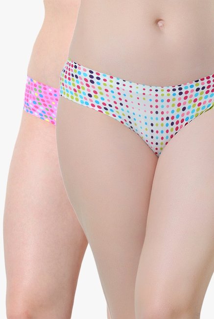 Da Intimo White & Pink Printed Bikini Panty (Pack Of 2) Price in India