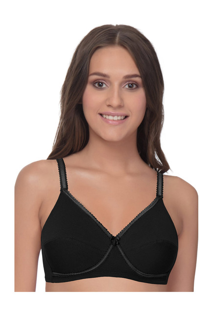 Enamor Black Non Wired Non Padded Full Coverage Bra Price in India