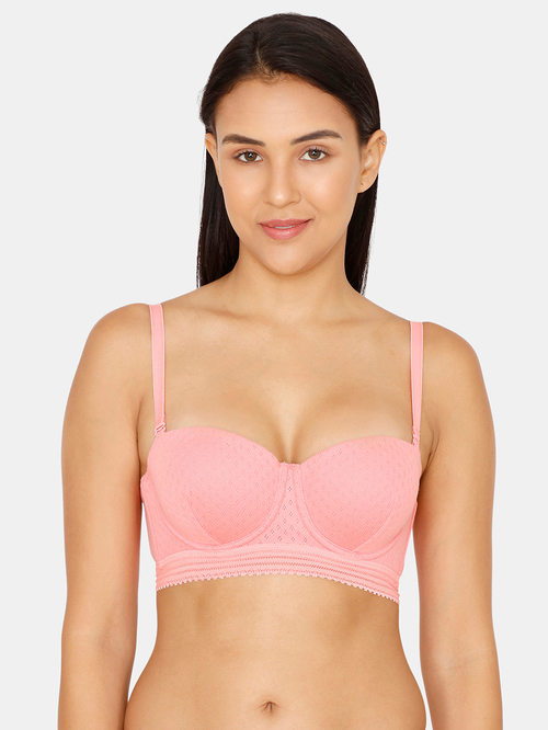 Zivame Salmon Rose Under Wired Padded T-Shirt Bra Price in India