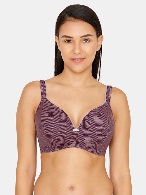 Zivame Blackberry Wine Non Wired Padded T-Shirt Bra Price in India