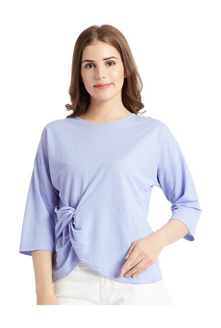 Cover Story Blue Regular Fit Top Price in India