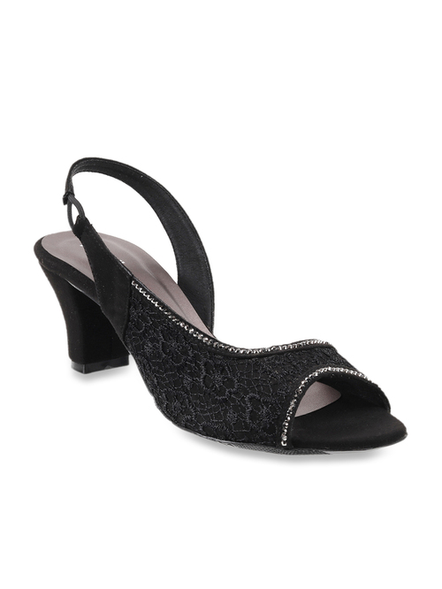 Mochi Black Sling Back Sandals Price in India