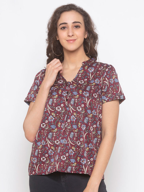 Globus Brown Printed Shirt Price in India