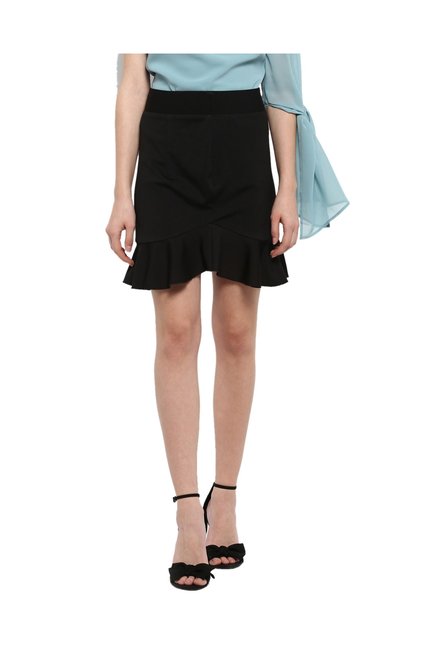 Kazo Black Above Knee Skirt Price in India