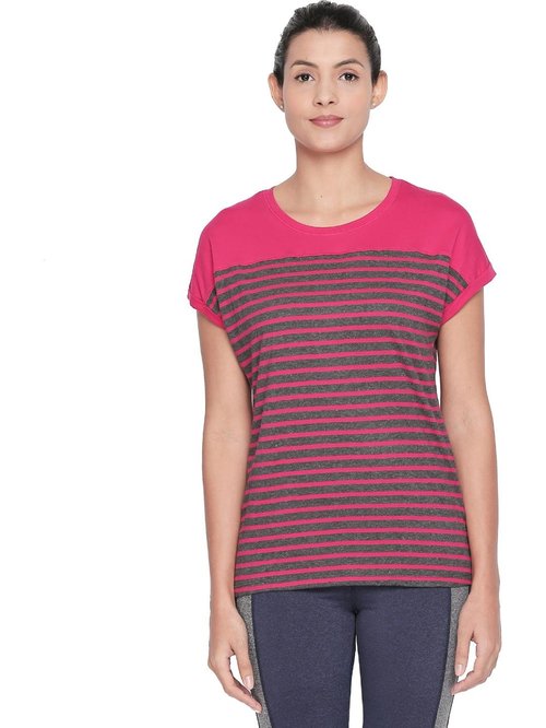 Ajile by Pantaloons Fuchsia Striped Top Price in India