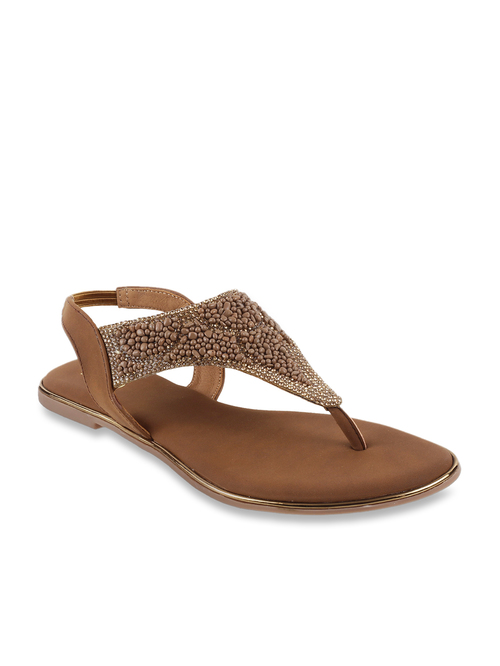 Metro Brown Sling Back Sandals Price in India
