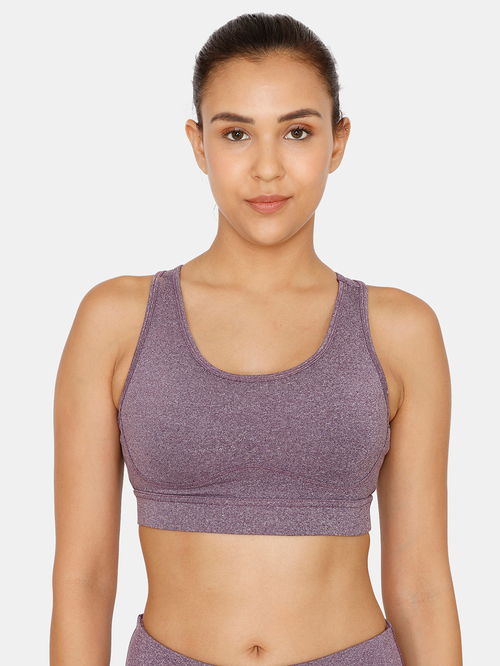 Zelocity by Zivame Purple Non Wired Padded Sports Bra Price in India