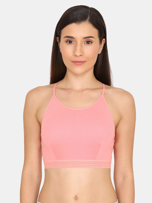 Zivame Salmon Rose Non Wired Non Padded Bralette Price in India